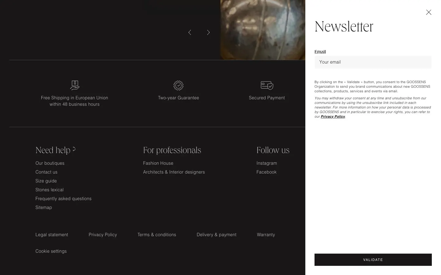 The website of Goossens