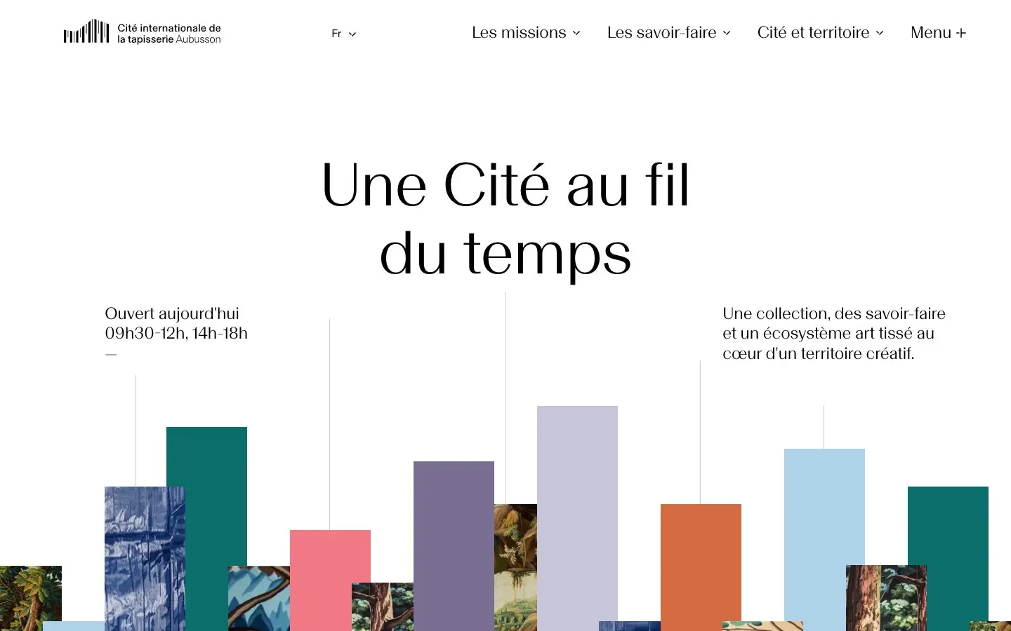 The website of Cité internationale de la tapisserie – formation de lissier