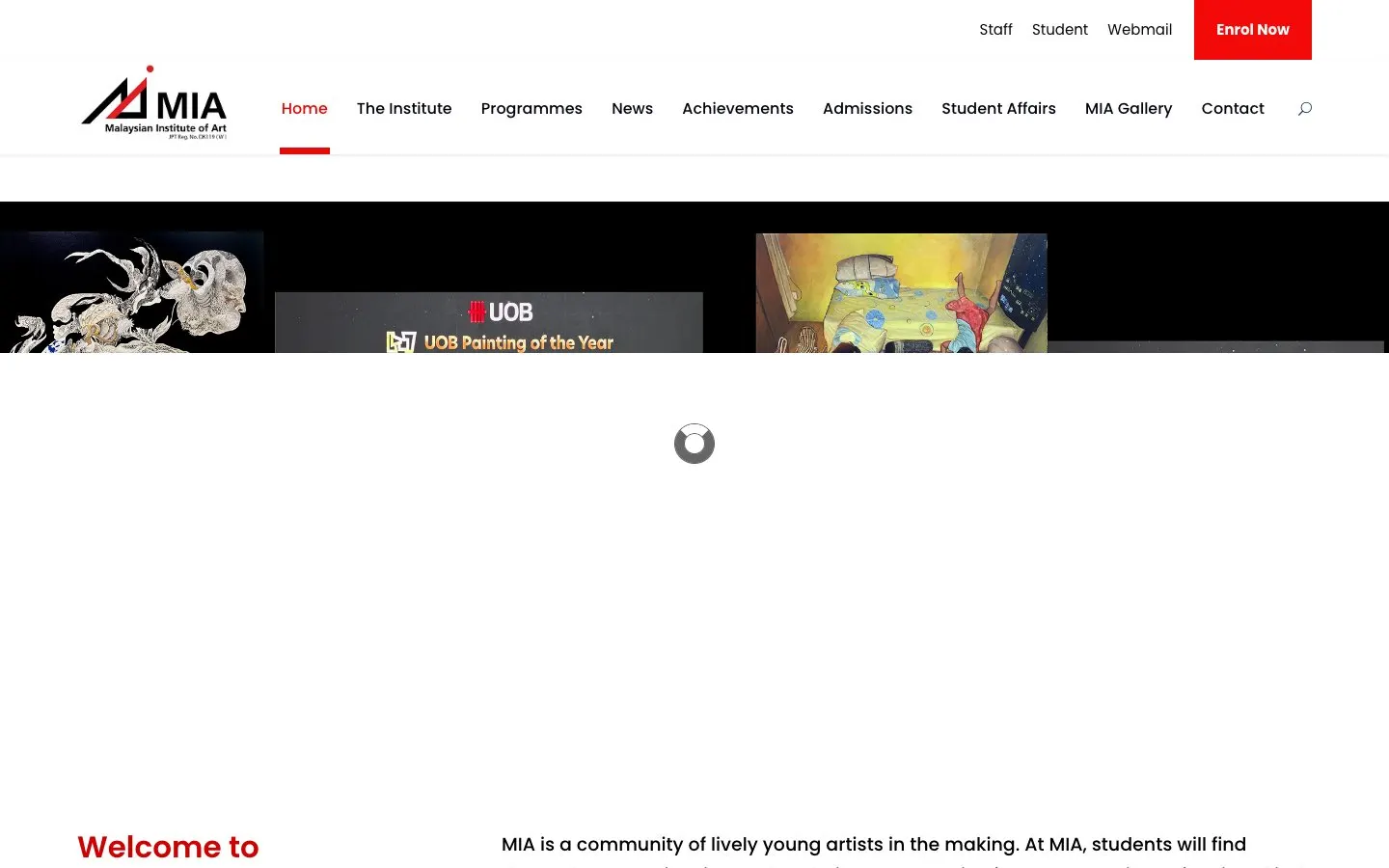 The website of Malaysian Institute of Art