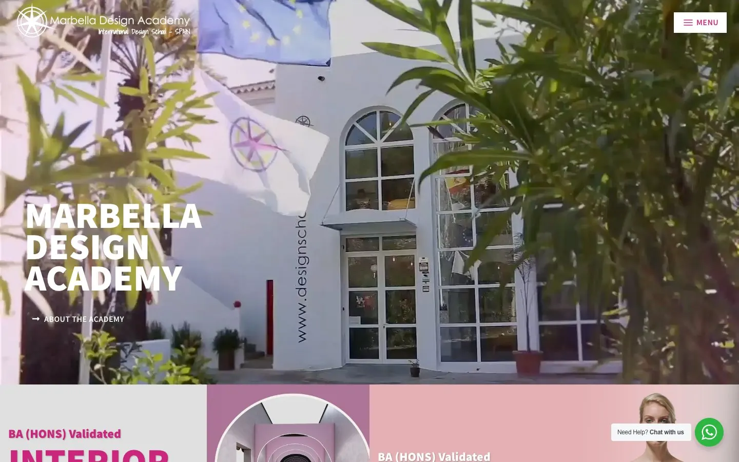 The website of Marbella Design Academy