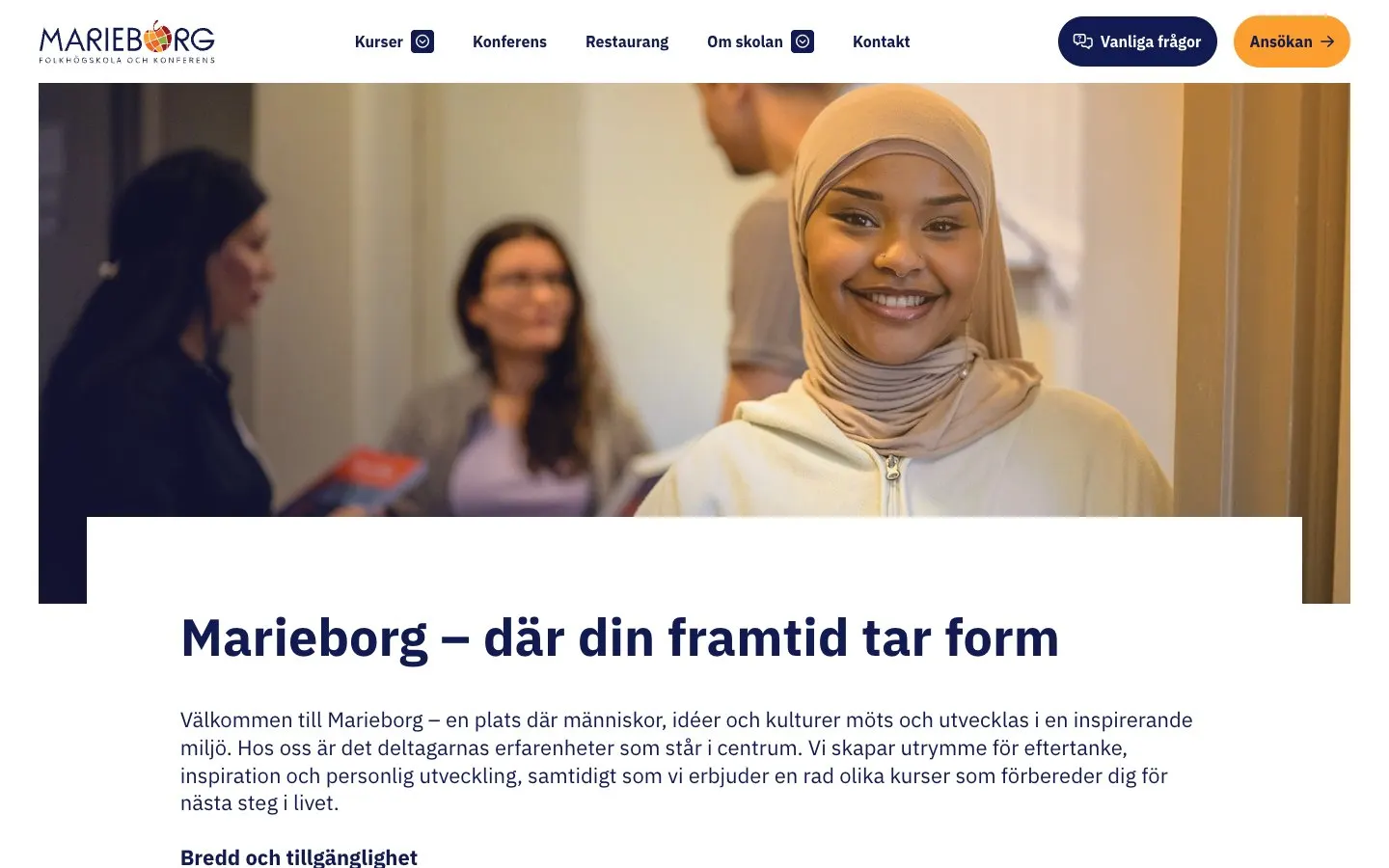 The website of Marieborgs folkhögskola