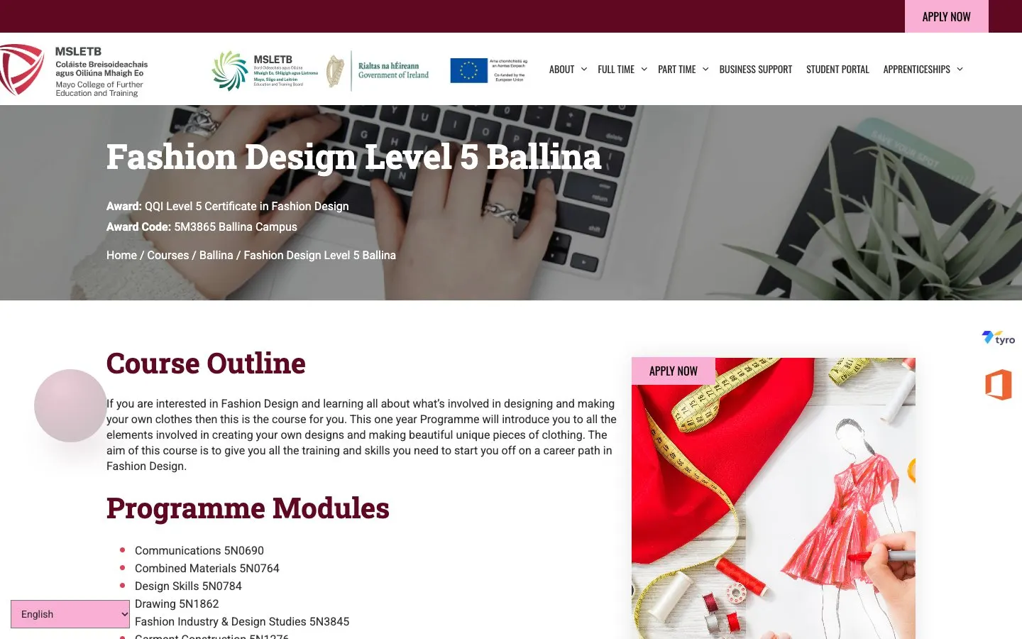 The website of Mayo College of FET – Ballina
