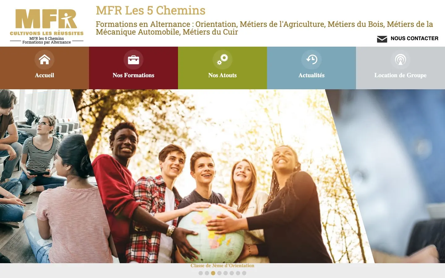 The website of MFR Les 5 Chemins
