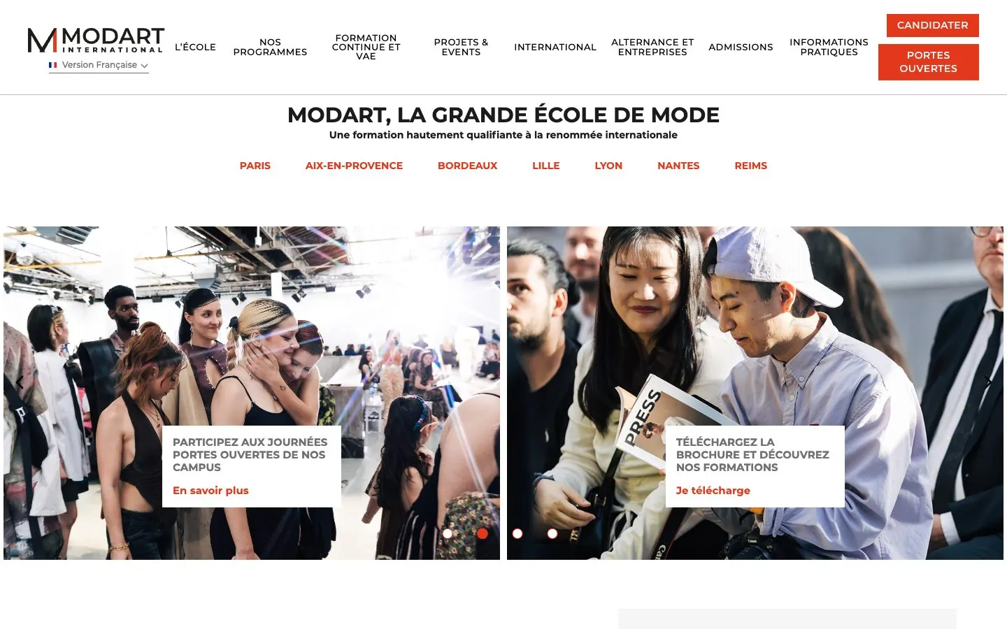 Il sito di MODART International Paris