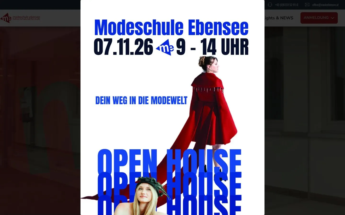 الموقع الإلكتروني لـ Modeschule Ebensee