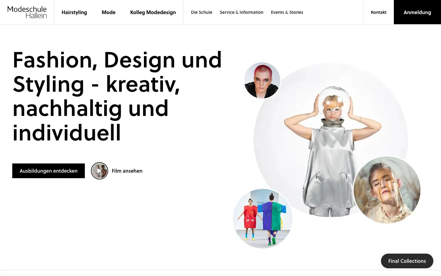 El sitio web de Modeschule Hallein