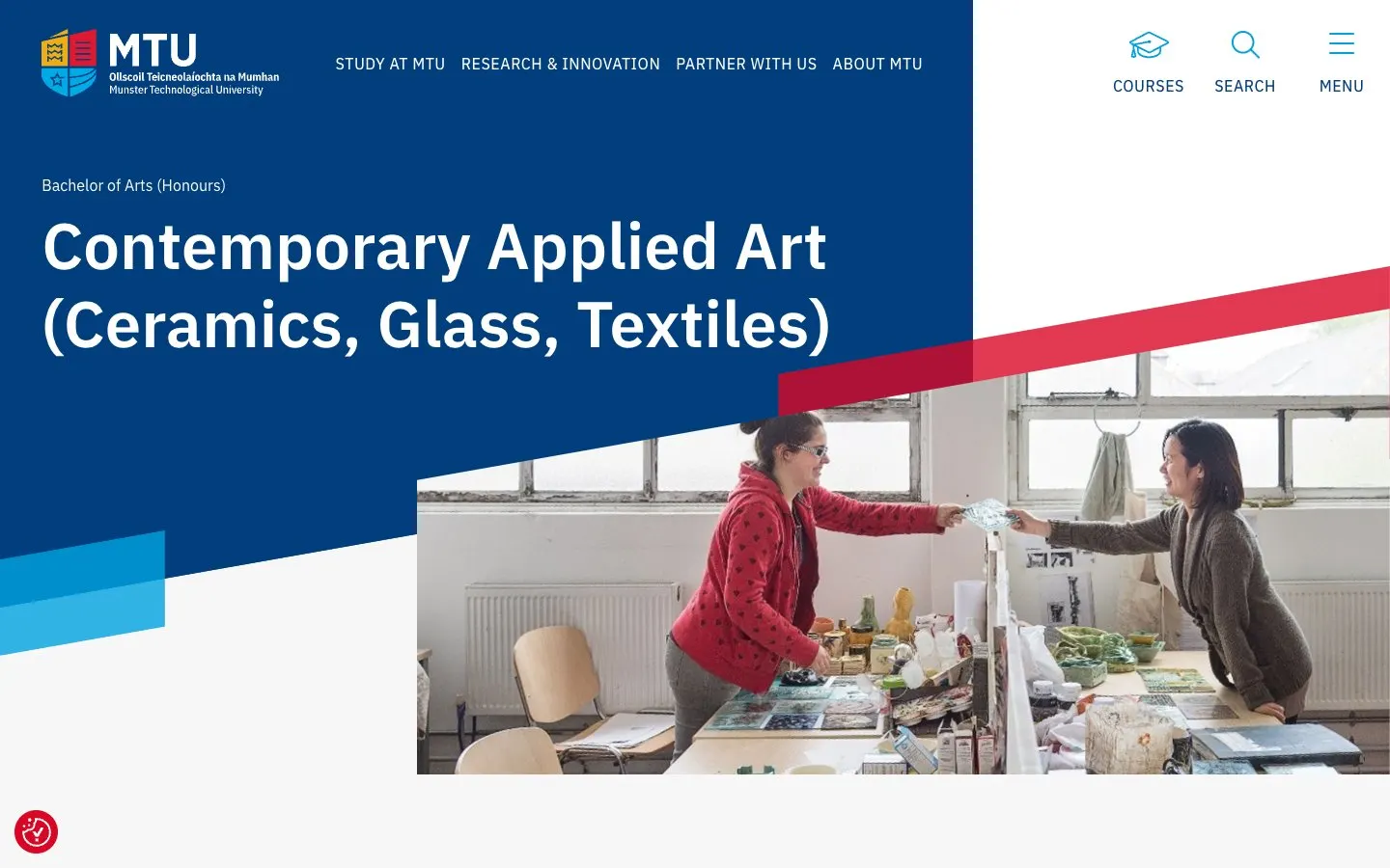 The website of MTU Crawford College of Art & Design