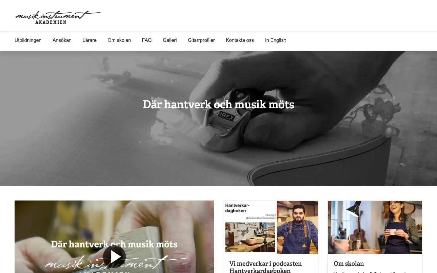 The website of Musikinstrumentakademien
