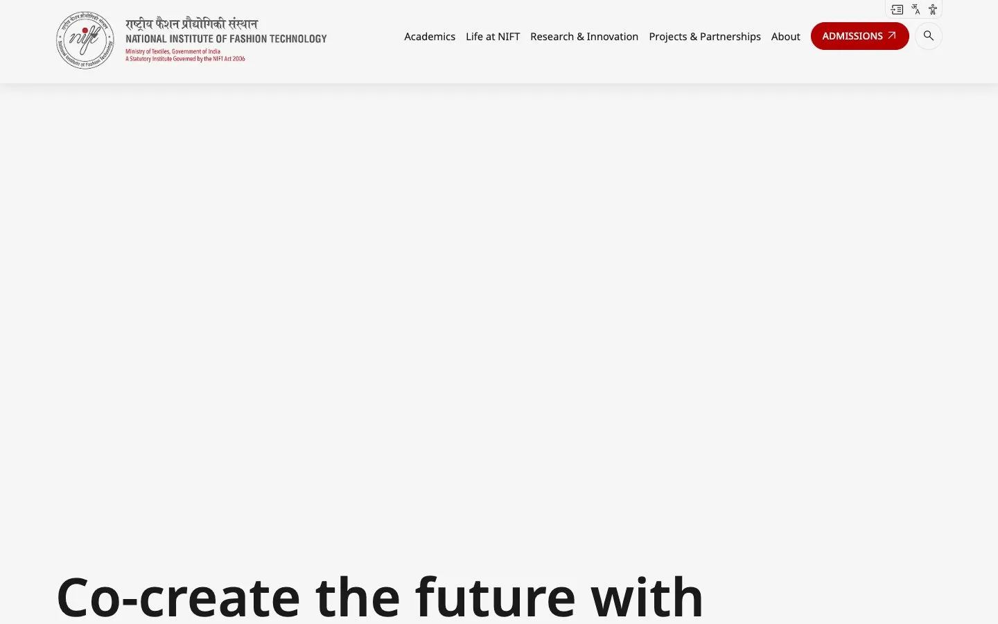 Il sito di National Institute of Fashion Technology (NIFT)