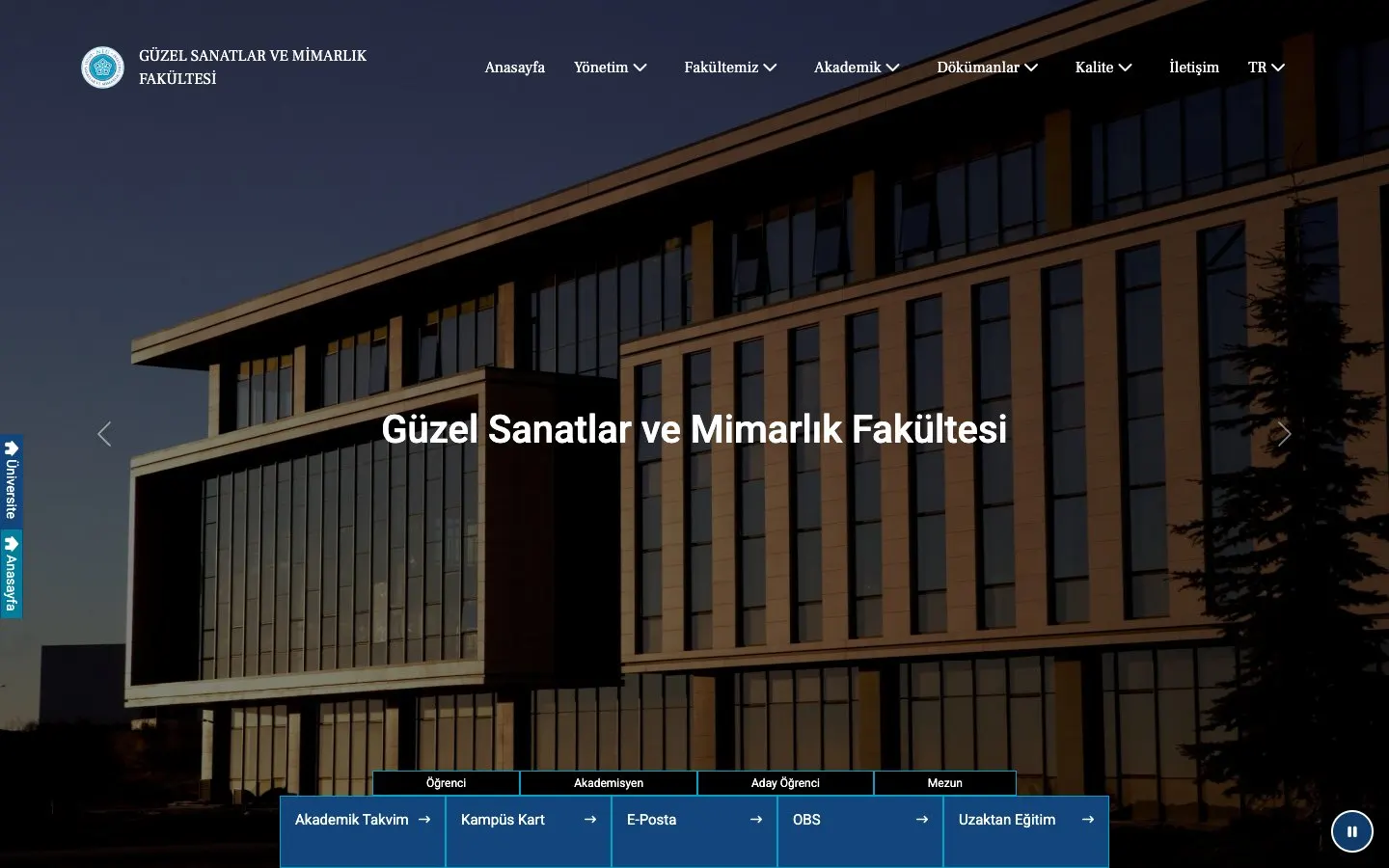 Necmettin Erbakan Üniversitesi – Güzel Sanatlar ve Mimarlık Fakültesi की वेबसाइट