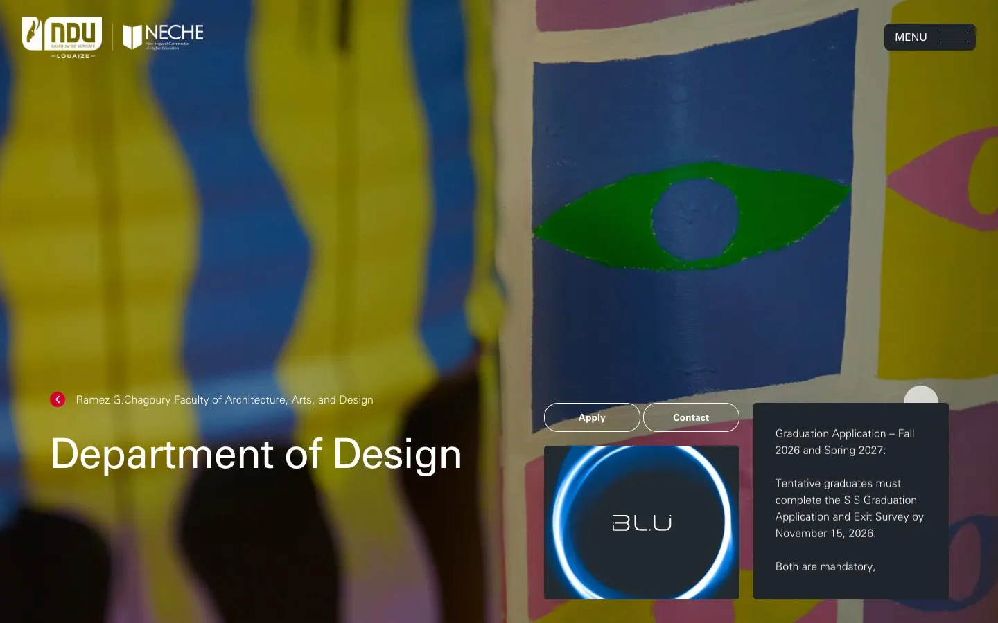 الموقع الإلكتروني لـ Notre Dame University–Louaize – Department of Design