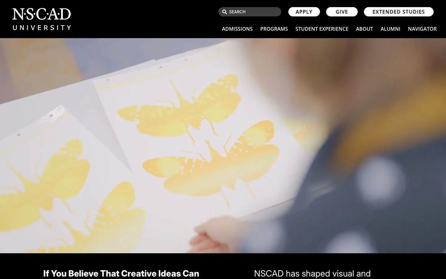 The website of NSCAD University