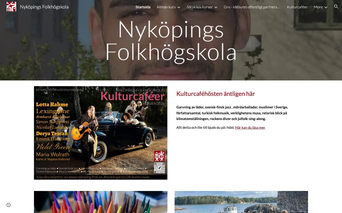 The website of Nyköpings folkhögskola