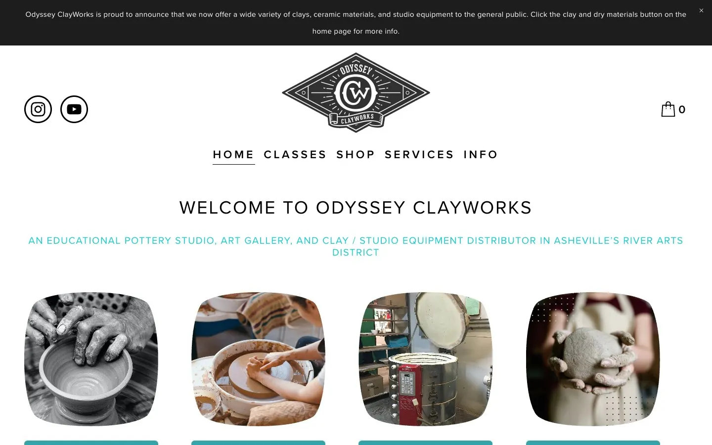 El sitio web de Odyssey ClayWorks