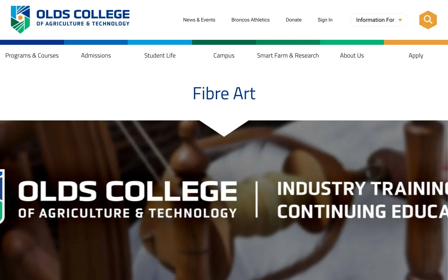 El sitio web de Olds College - Fibre Art
