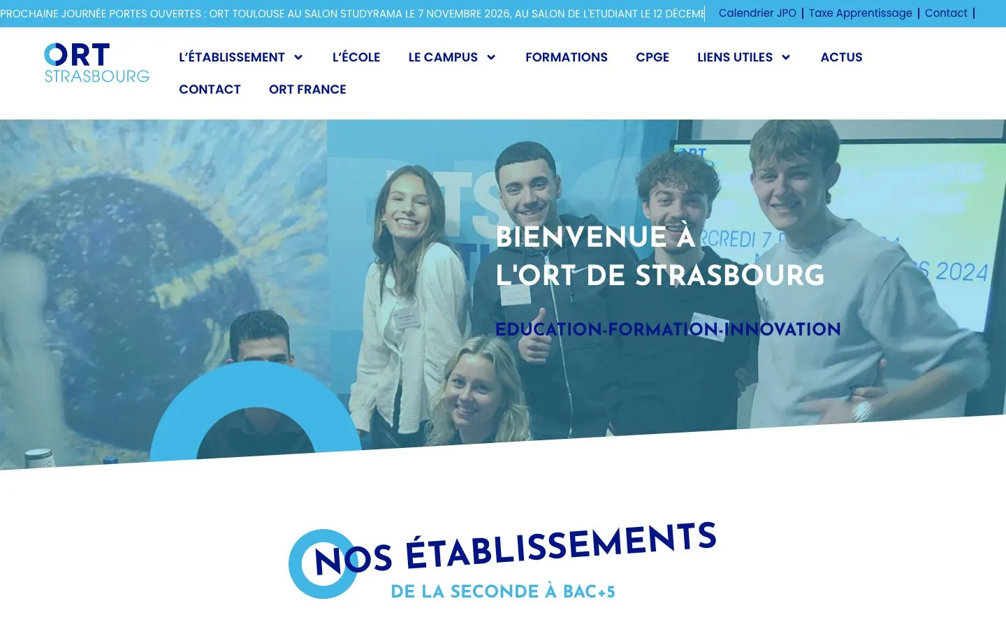 Die Website von ORT Strasbourg