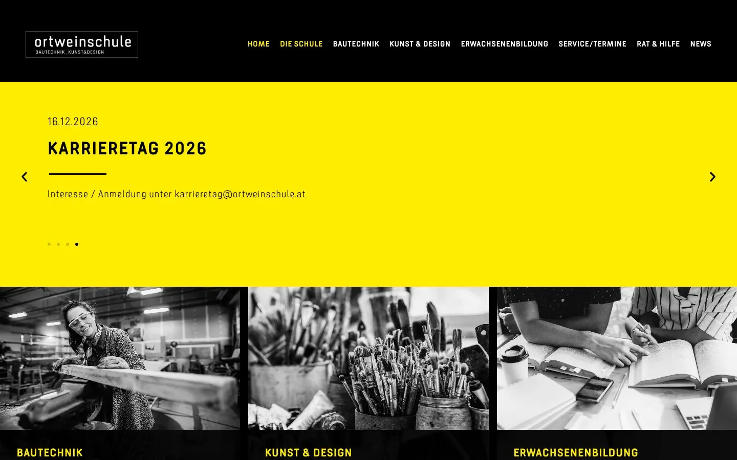 Die Website von Ortweinschule Graz