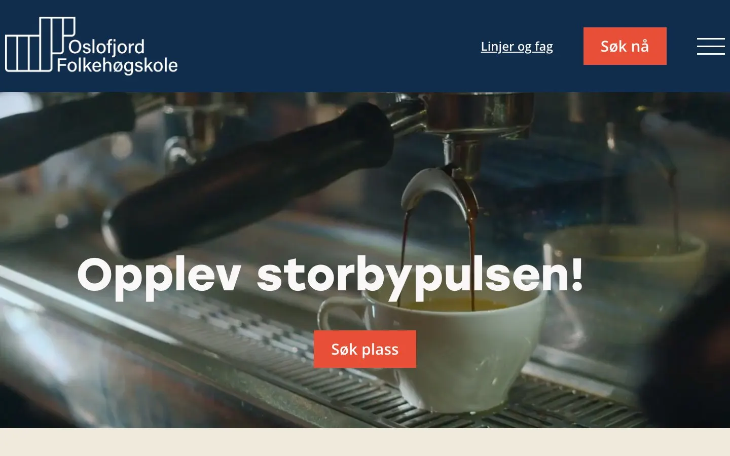 The website of Oslofjord Folkehøgskole