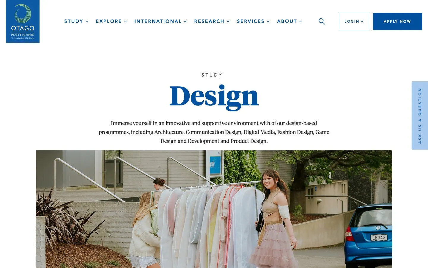 The website of Otago Polytechnic – School of Design and Dunedin School of Art