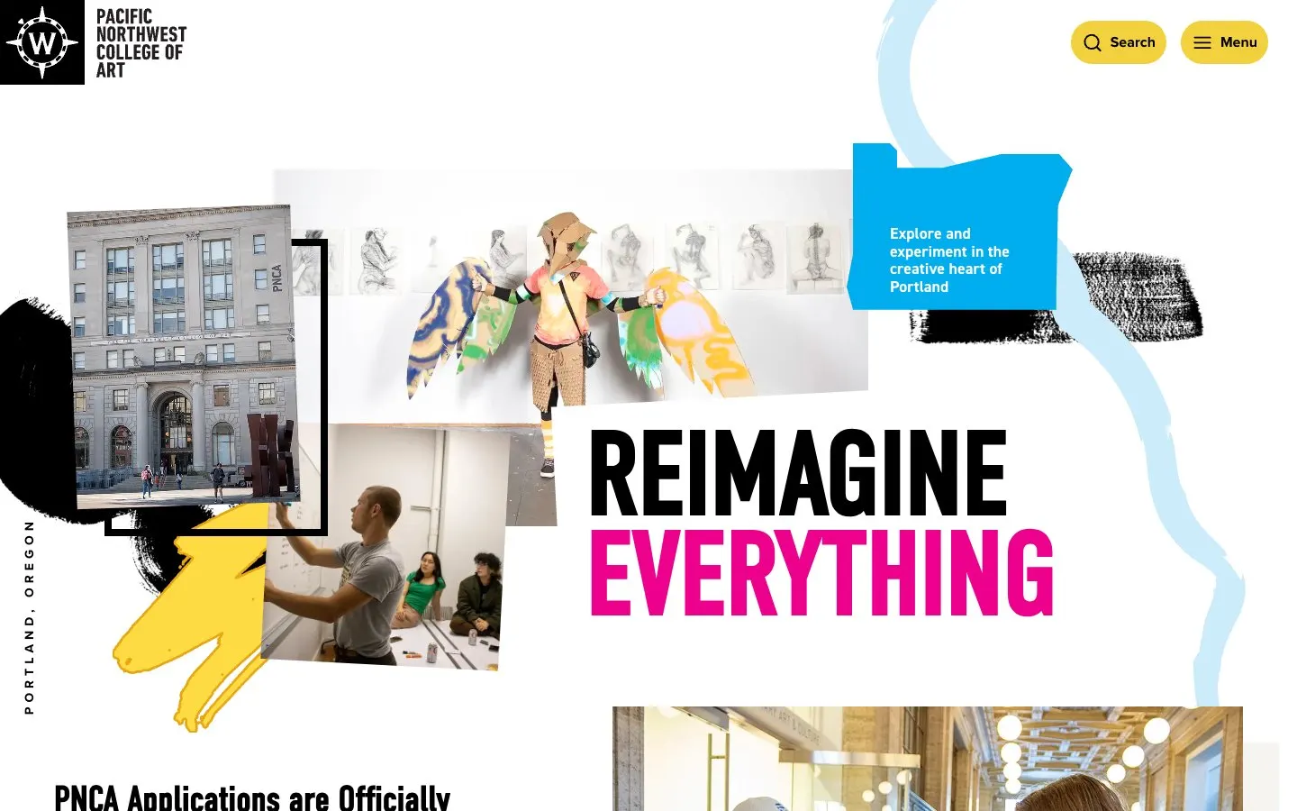 The website of Pacific Northwest College of Art