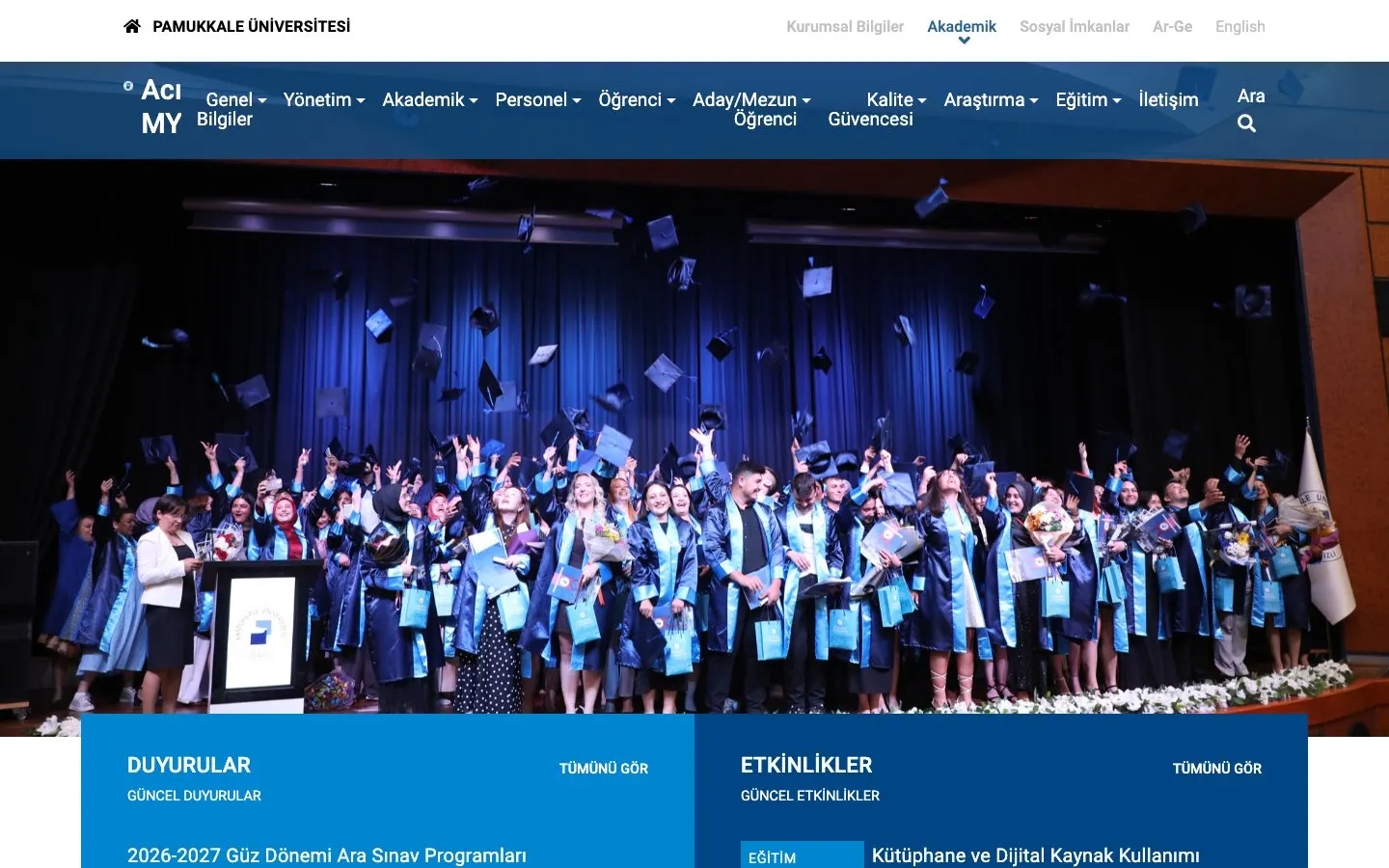 The website of Pamukkale Üniversitesi – Acıpayam Meslek Yüksekokulu