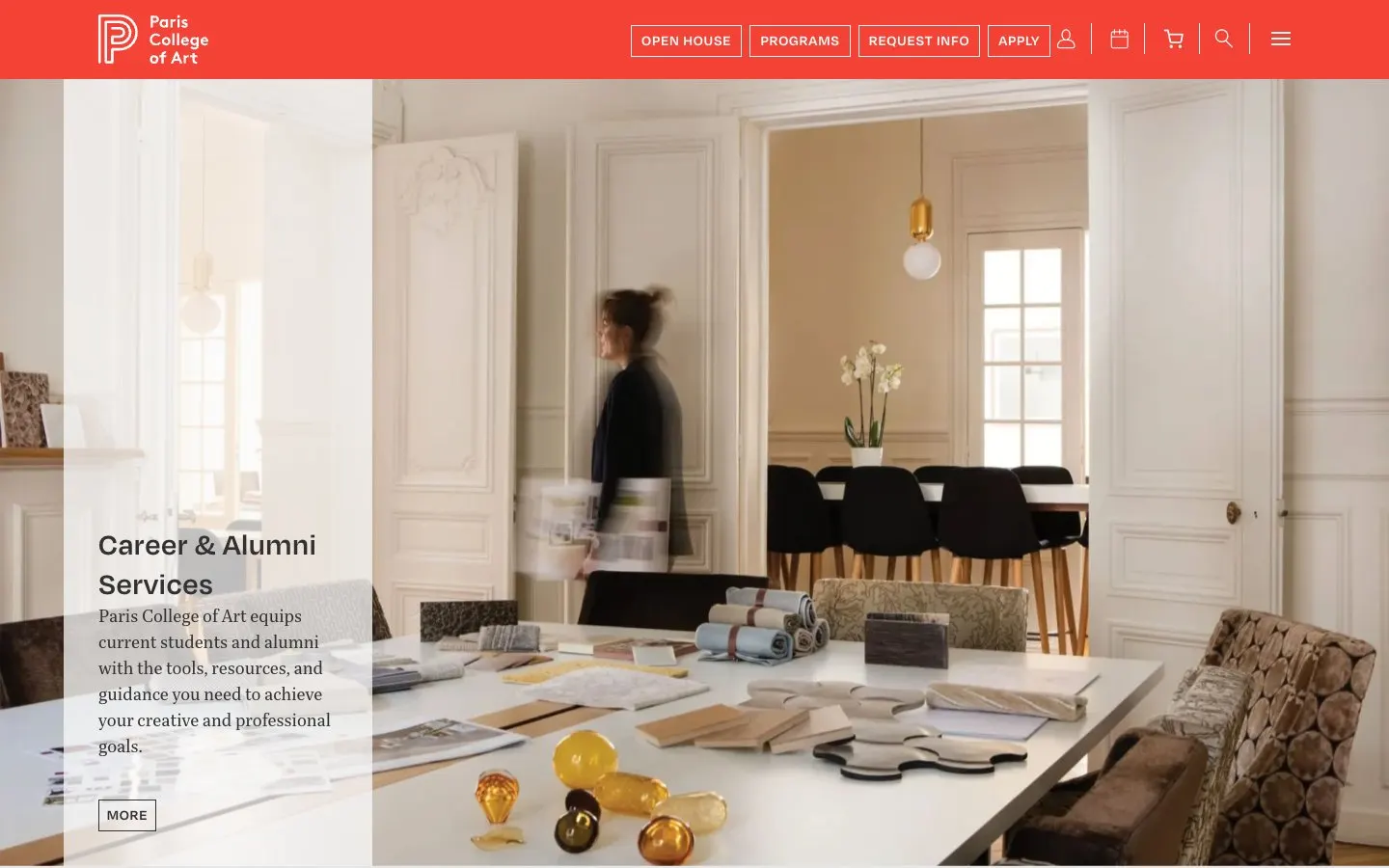 The website of Paris College of Art