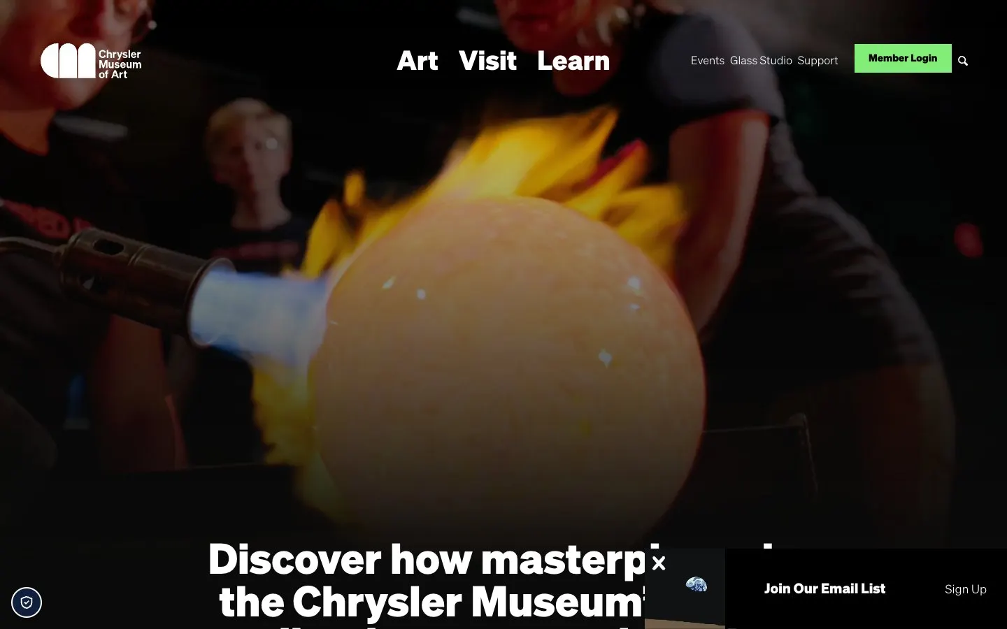 Perry Glass Studio (Chrysler Museum of Art) की वेबसाइट