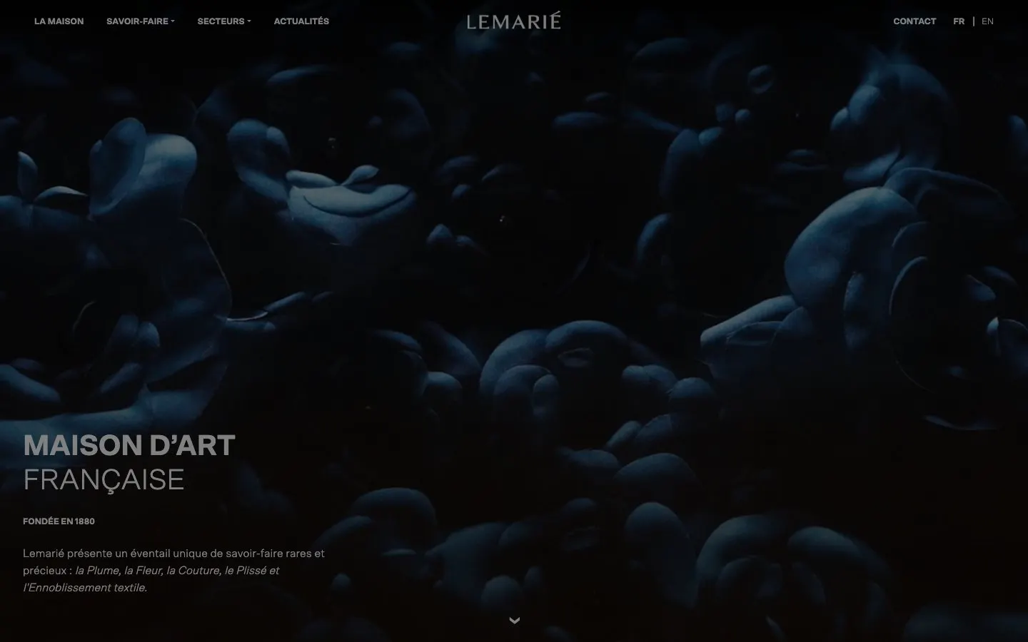 The website of Maison Lemarié