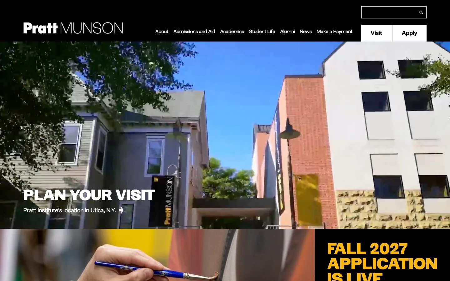The website of Pratt Munson College of Art and Design (MUNSON School of Art)