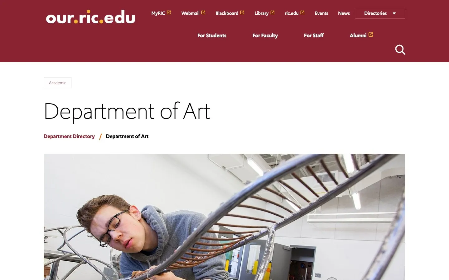 The website of Rhode Island College – Department of Art