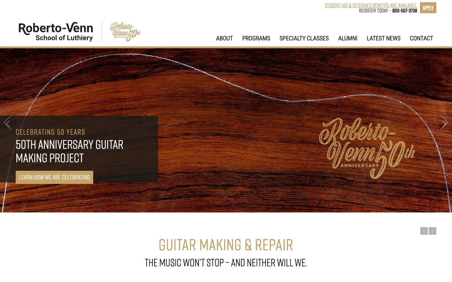 Il sito di Roberto-Venn School of Luthiery