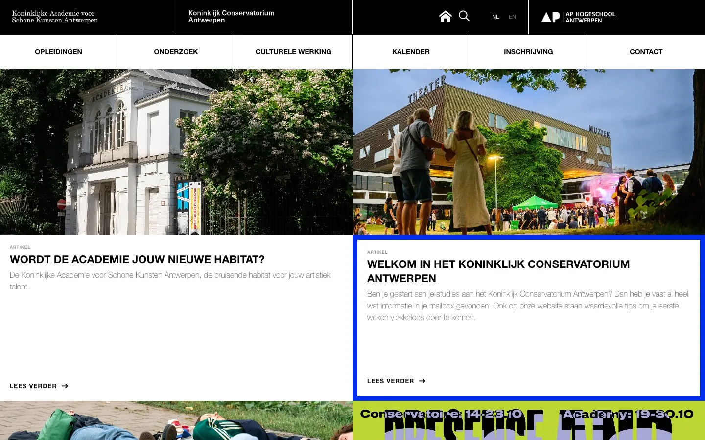 The website of Royal Academy of Fine Arts Antwerp