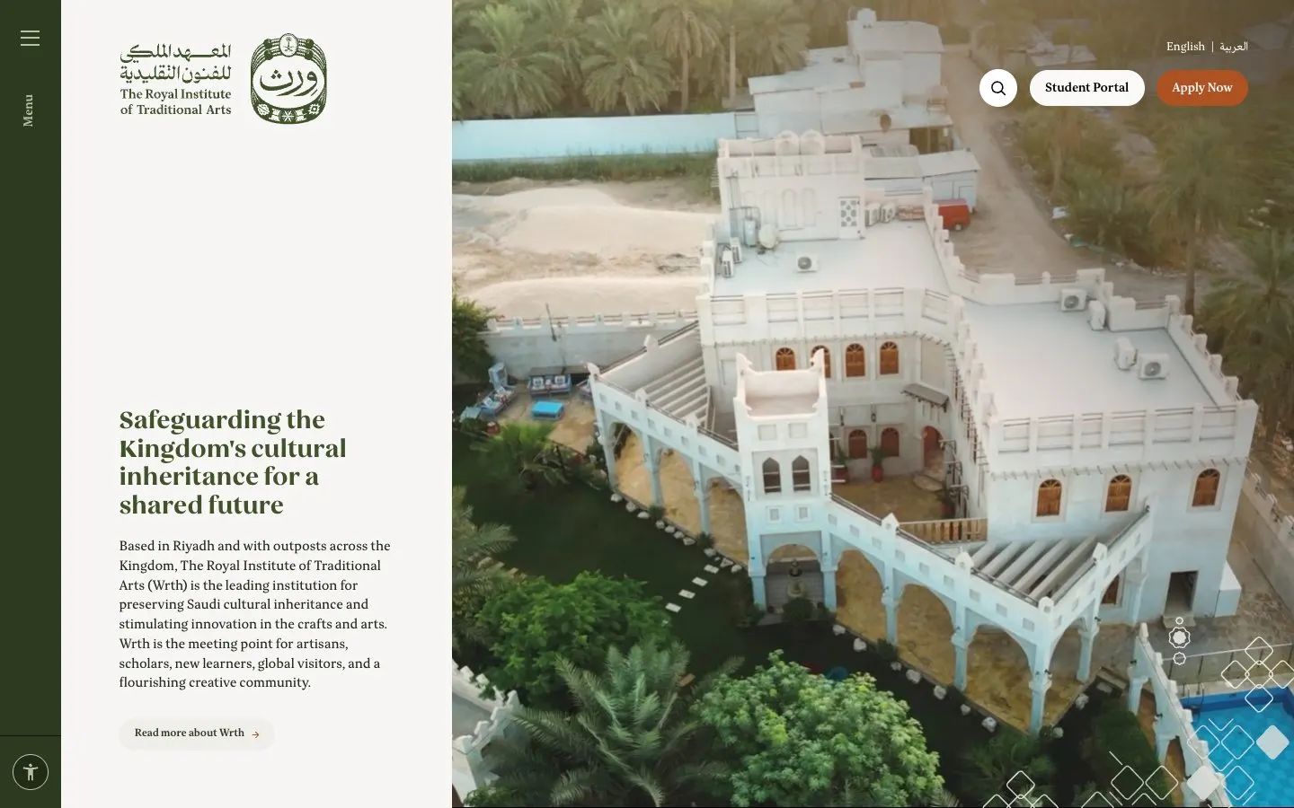The website of Royal Institute of Traditional Arts (Wrth)