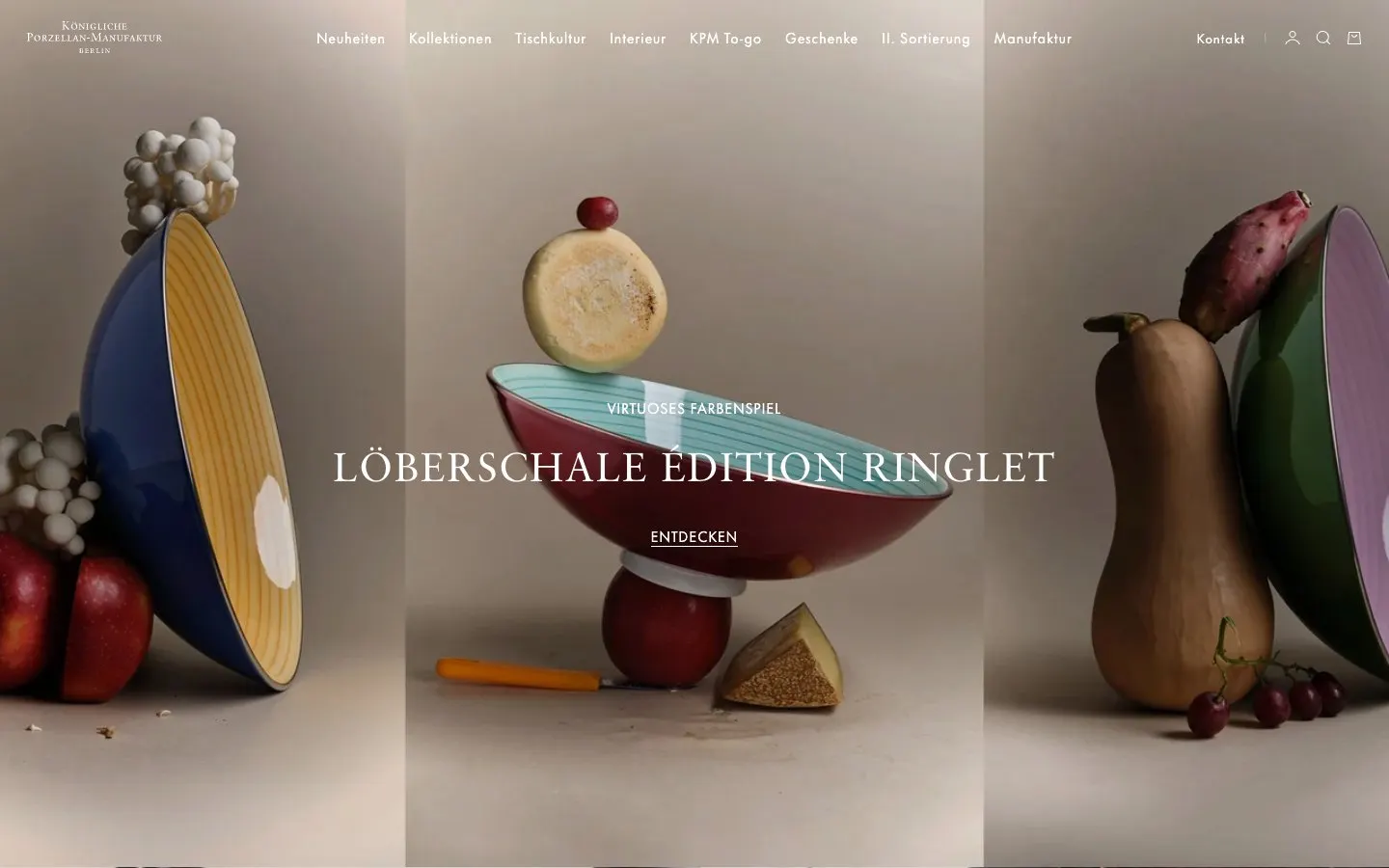 The website of KPM Berlin