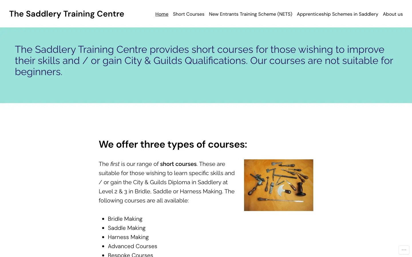 Сайт школы Saddlery Training Centre