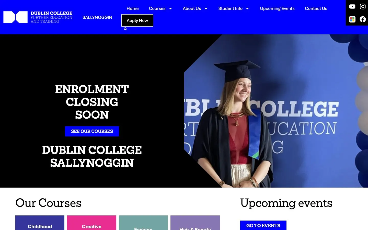 The website of Sallynoggin College of Further Education