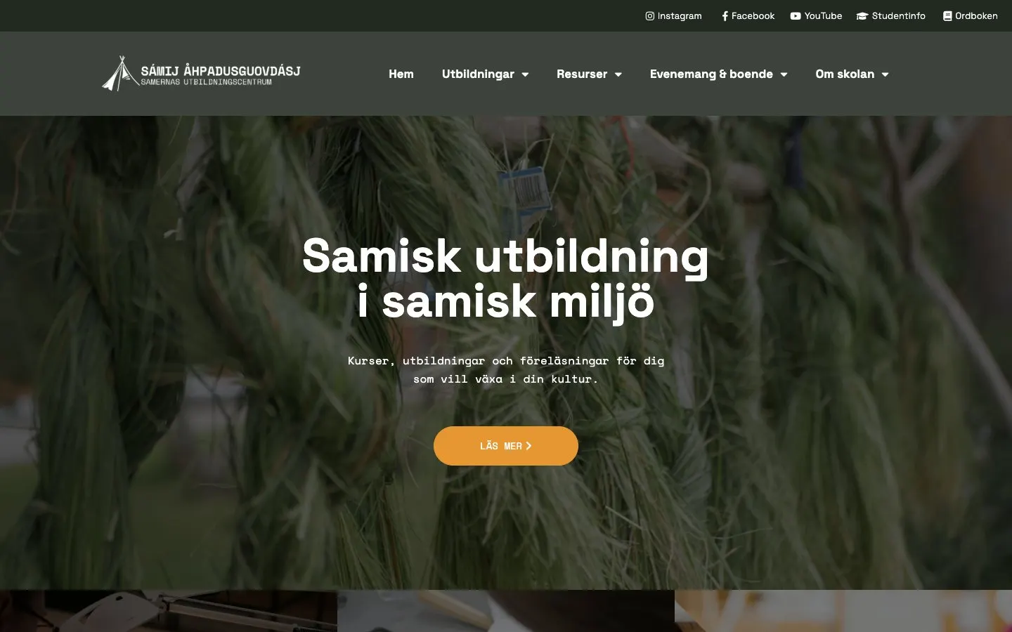The website of Samernas utbildningscentrum