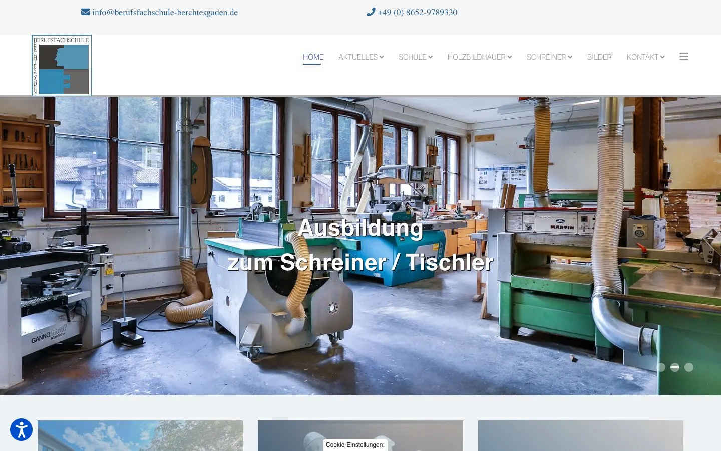 The website of Schnitzschule Berchtesgaden