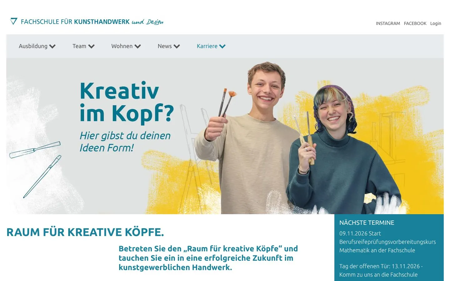 The website of Schnitzschule Elbigenalp