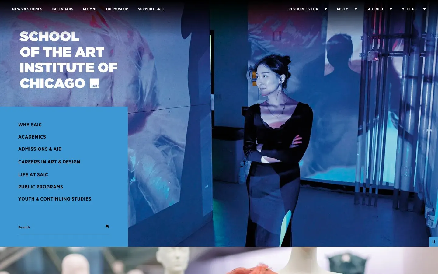 The website of School of the Art Institute of Chicago