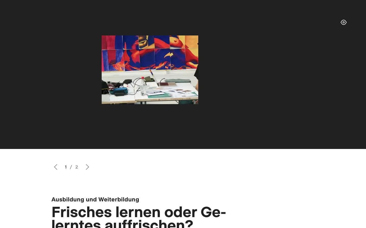 El sitio web de Schule für Gestaltung Aargau