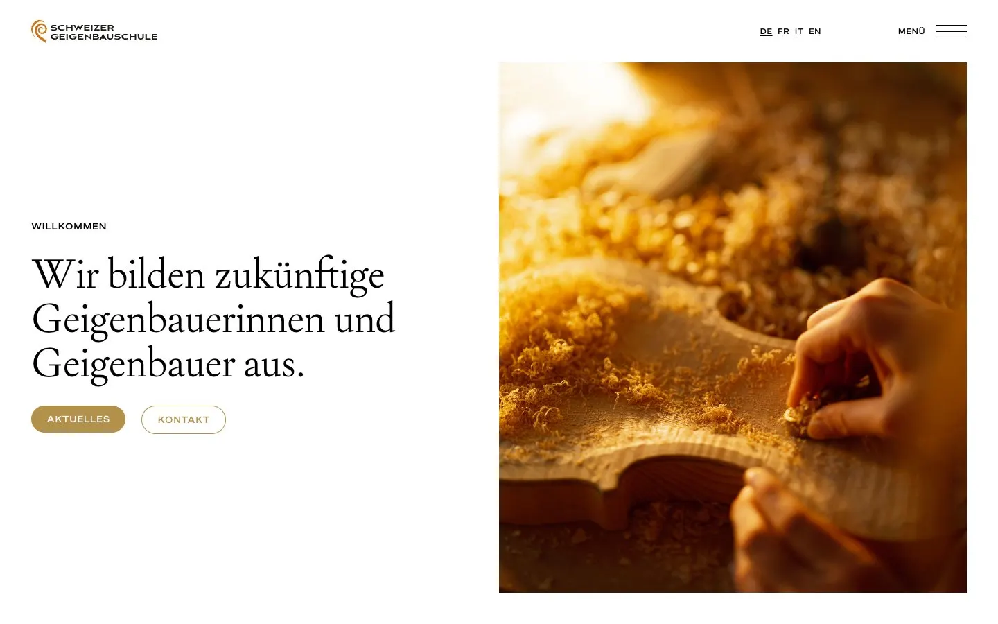 The website of Schweizer Geigenbauschule Brienz