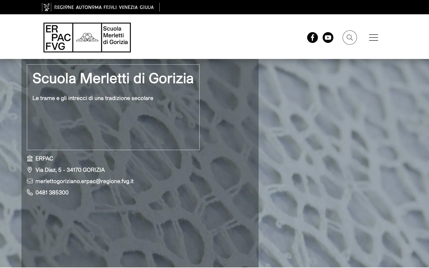 The website of Scuola Merletti di Gorizia