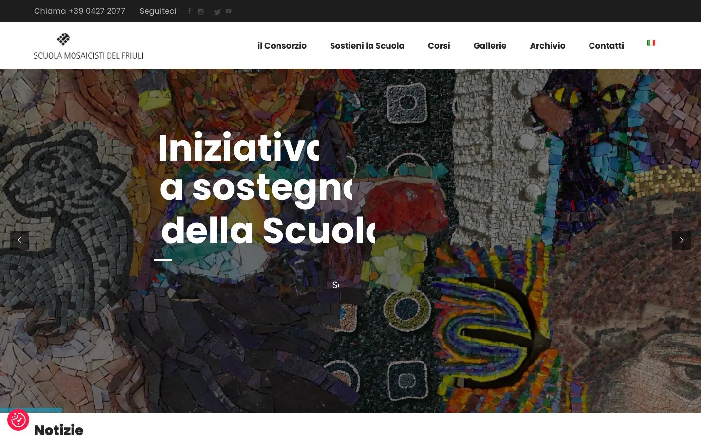 Die Website von Scuola Mosaicisti del Friuli