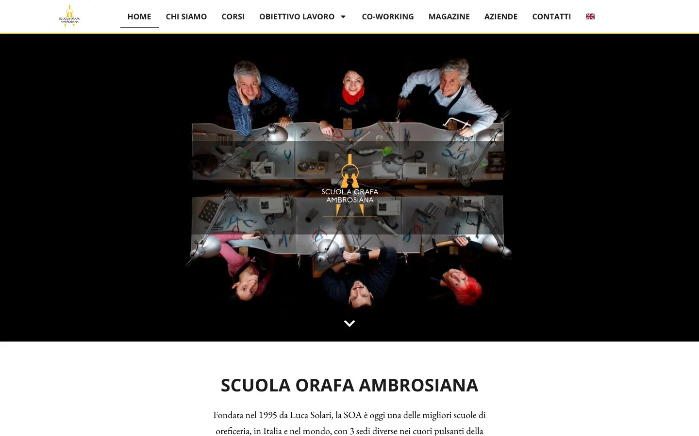 Сайт школы Scuola Orafa Ambrosiana (SOA)