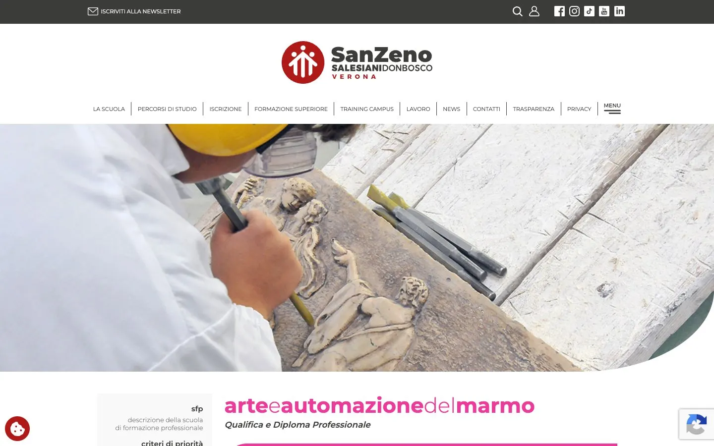 Die Website von Scuola Tecnica del Marmo – Istituto Salesiano San Zeno