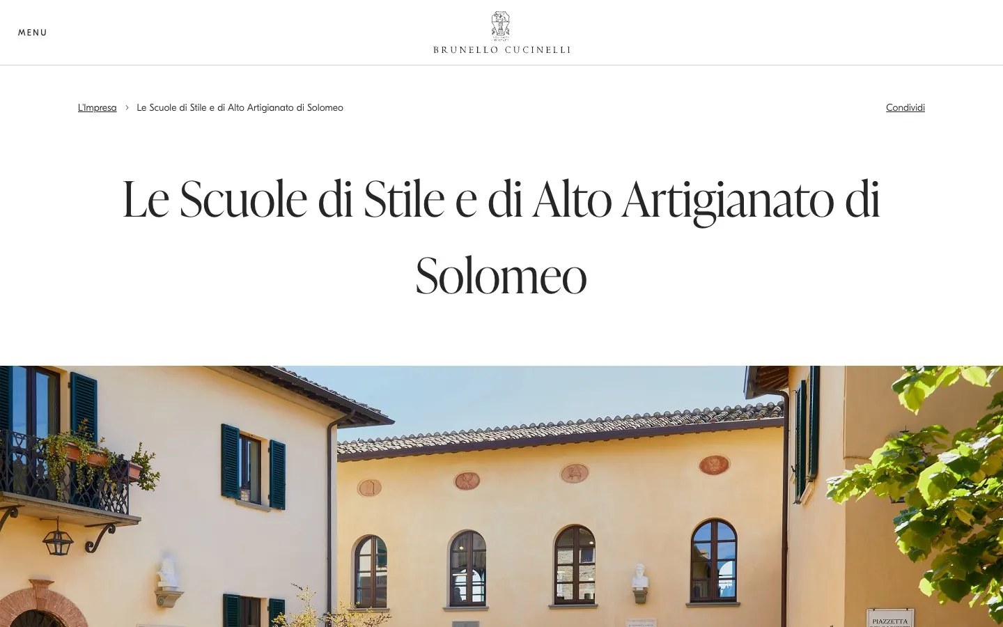 Die Website von Scuole di Stile e di Alto Artigianato di Solomeo