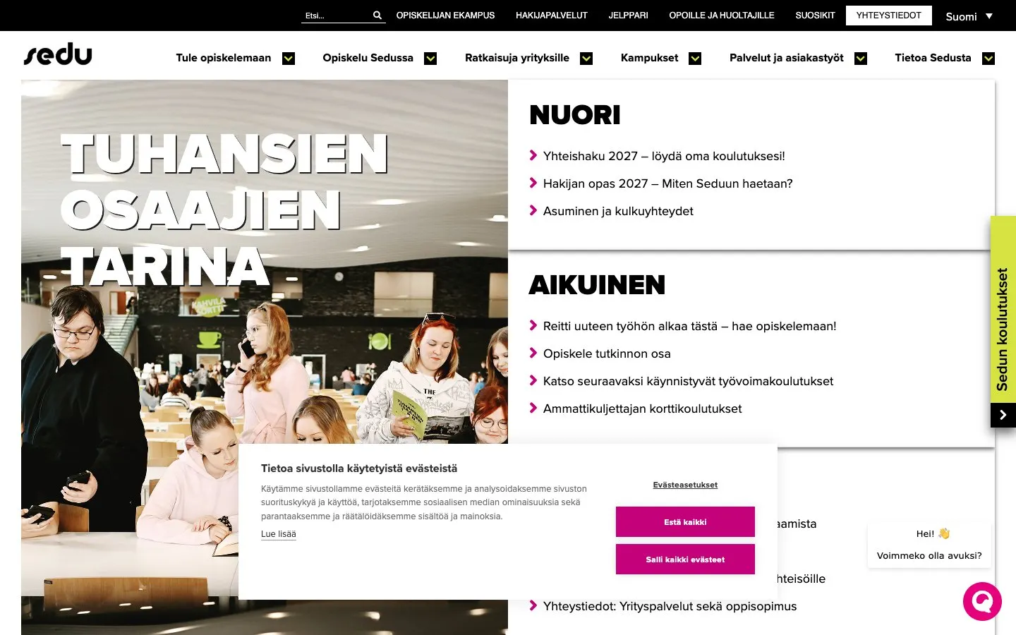 Die Website von Sedu