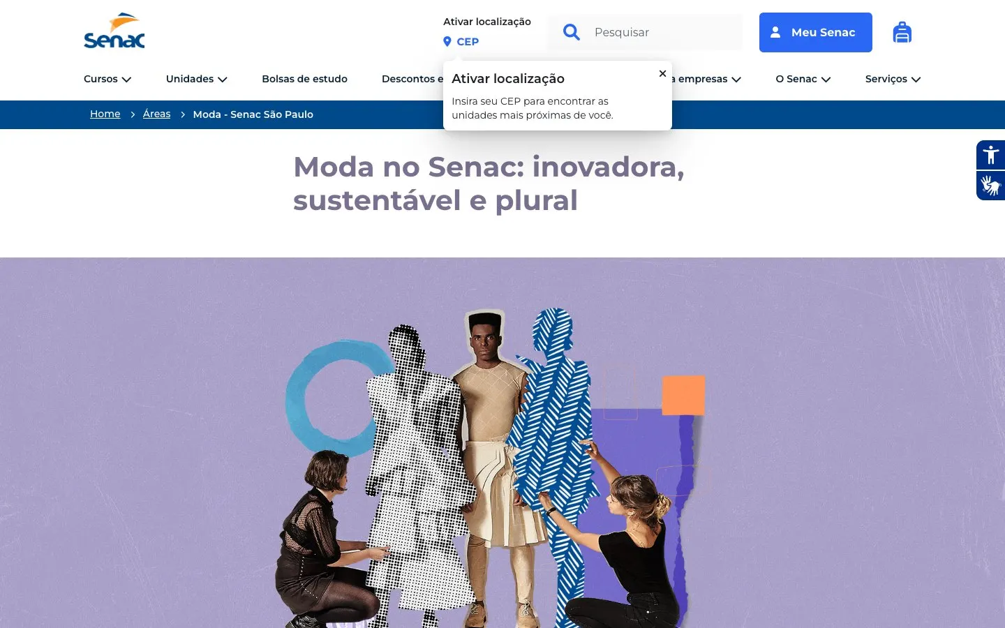 El sitio web de Senac São Paulo – Moda