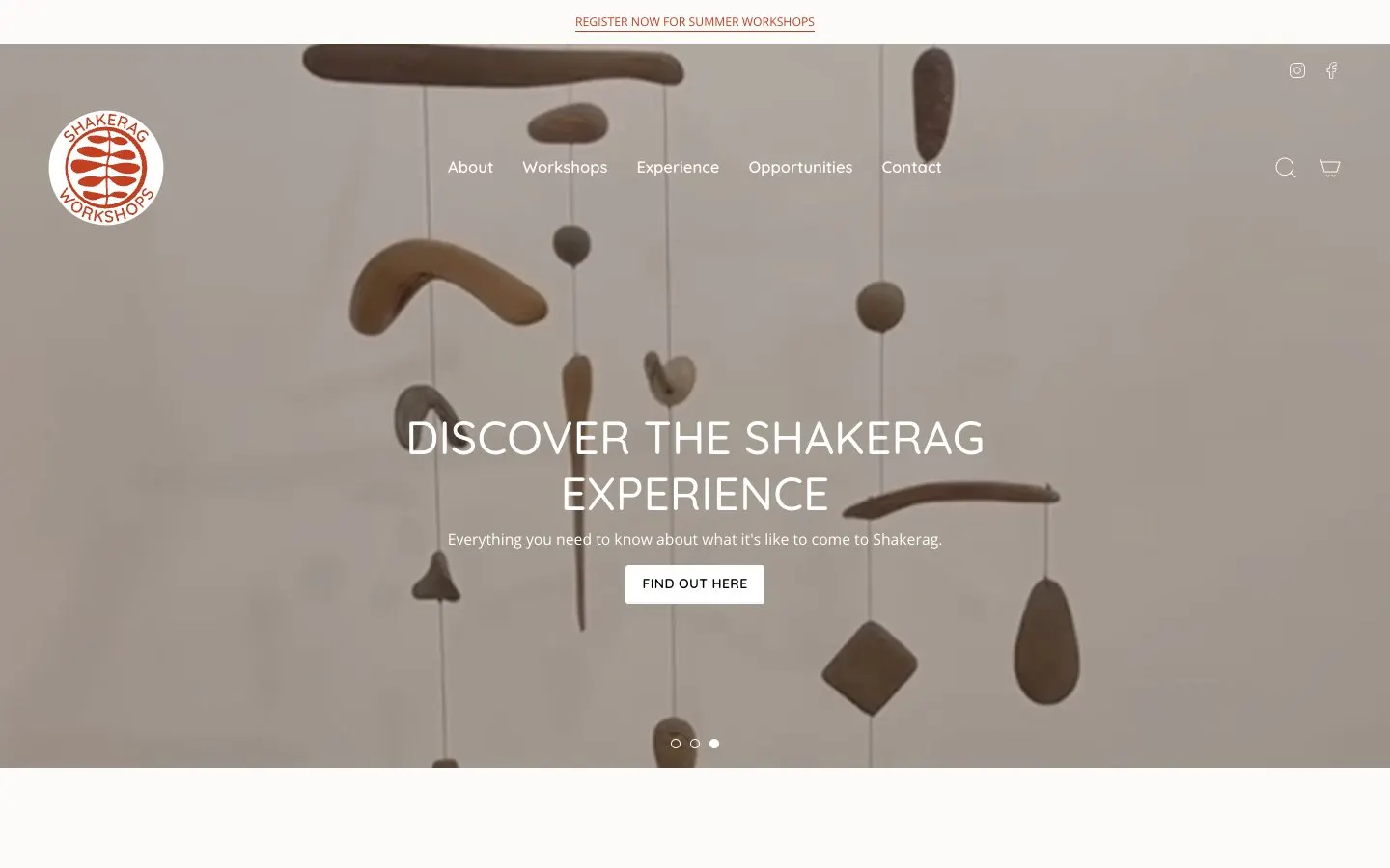 The website of Shakerag Workshops
